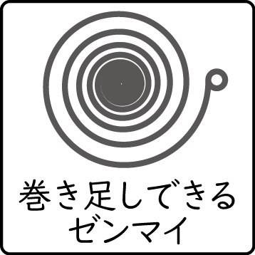巻き足しできるゼンマイ